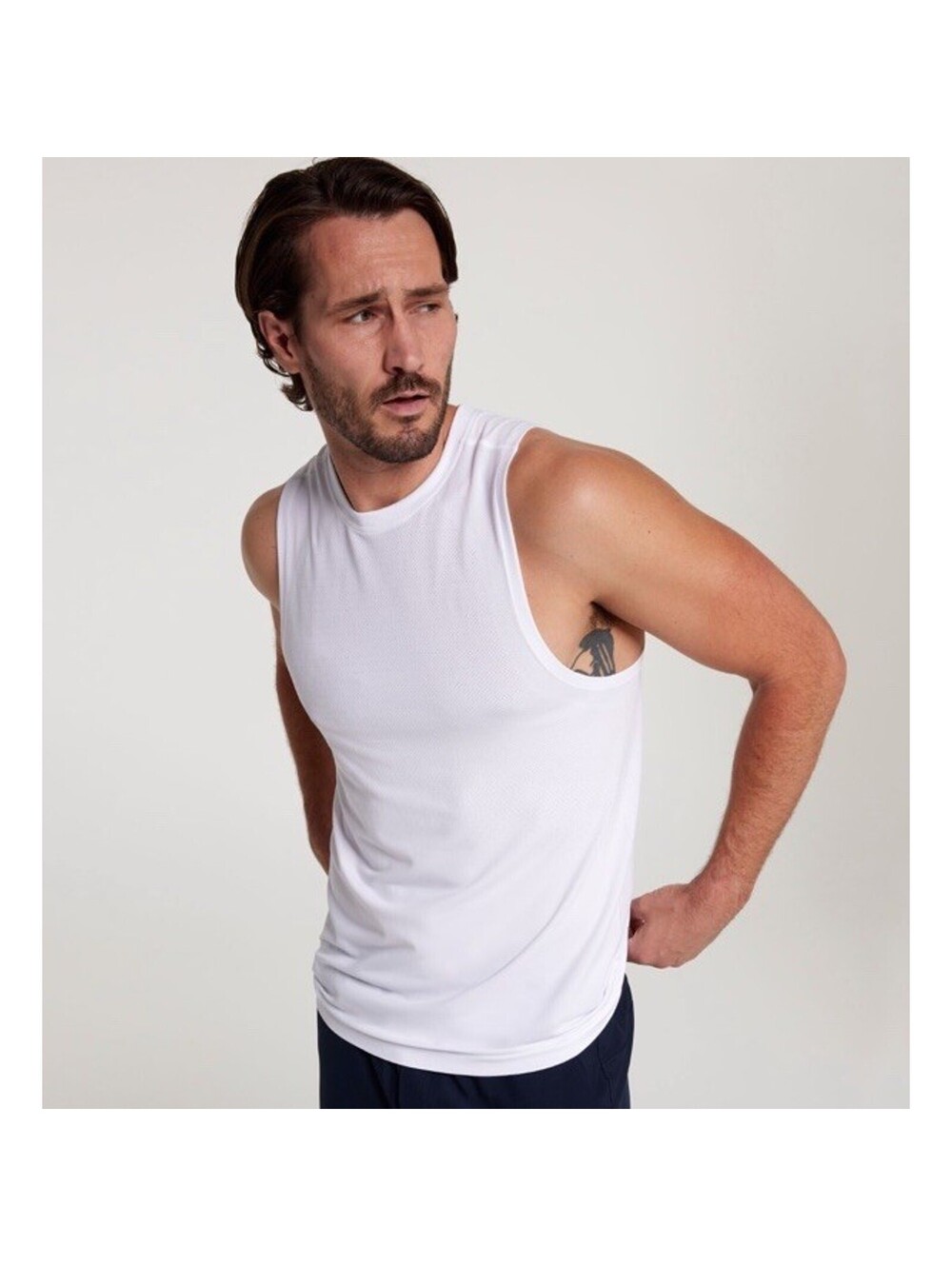VRST Men’s M Circuit Seamless Tank Top Space Dye Pure White Quick Dry UV 30*NWT